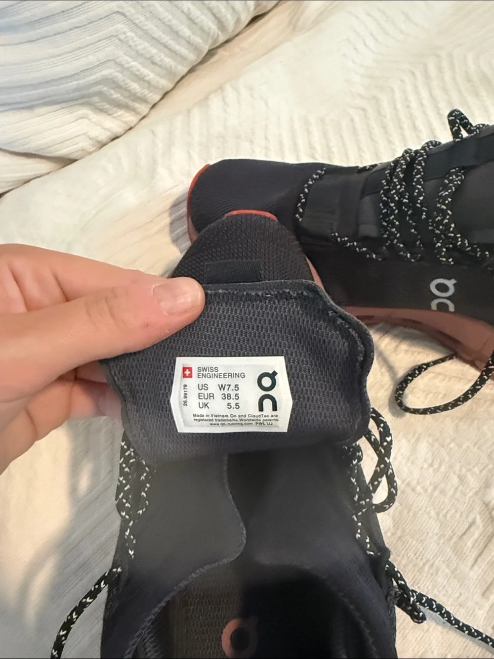 On Running Women’s Athletic Shoes - Black with Burgundy Midsole - Picture 3 of 3